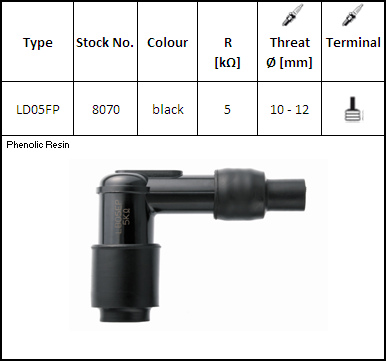 410-8070 NGK Buji Başlığı - LD05FP Spark Plug Caps